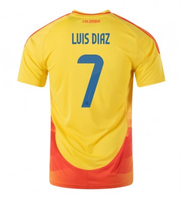Colombia Luis Diaz #7 Hjemmebanetrøje Copa America 2024 Kort ærmer